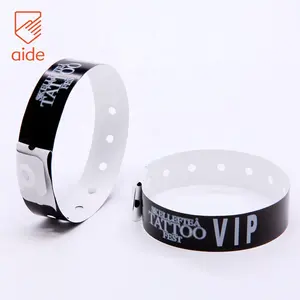 Afdrukken Event Party Festival Club Entry Custom L Vormige Plastic Snap Lock Polsband Voor Entertainment