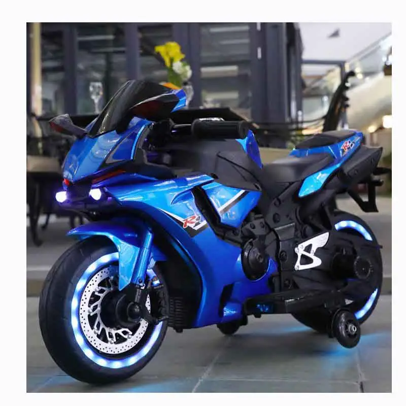 Kid Manually Turn The Handle Motorcycles Cool Lights Electric Motor Wholesale Children's Toy Cars Dual-drive Motorcycle