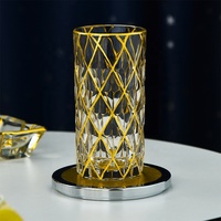 Tasse à boire en verre de luxe GOLDEN LINE, 330ML, DESIGN rhombique, livraison gratuite