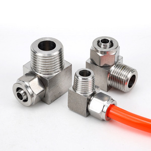 Zoni 304 Stainless Steel <b>Quick</b> Connect Fitting Right Angle Elbow ZG1 4 Pneumatic Air Pipe <b>Connector</b> - Product Image 1