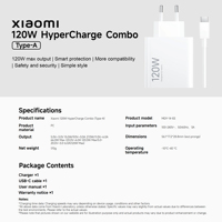 Xiaomi 120w Hypercharge Combo type-a için orijinal 120W Max çıkış akıllı koruma daha uyumluluk güvenlik ve güvenlik
