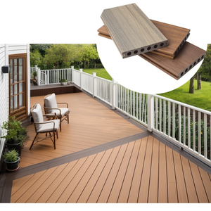 Free Sample Anti-slip Waterproof UV Resistant Teak Color 140*23mm Composite <b>Decking</b> Flooring Outdoor Coextrusion Wpc <b>Decking</b> - Product Image 1