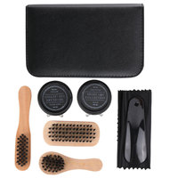 Kit d'entretien des chaussures en cuir portable avec ensemble de nettoyage, polissage et conditionnement, design compact pour voyage, étui à fermeture éclair inclus, personnalisation OEM