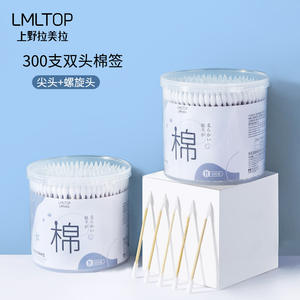 LMLTOP สำลีก้านไม้ไผ่ 300 ชิ้น แบบสองด้าน สัมผัสนุ่ม ทำความสะอาดอเนกประสงค์ - Product Image 5