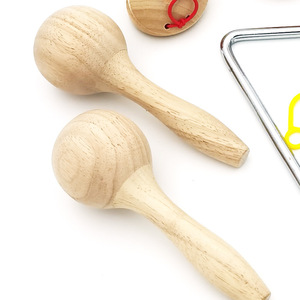 Juego de 9 Instrumentos de Percusión Orff de Madera con Triángulo, Castañeta, Pandereta, Campana de Mano y Flauta para Niños - Product Image 3