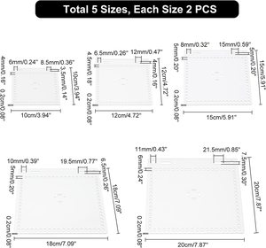 Base de Acrílico Transparente para Tejer Bolsas, <span class=keywords><strong>Cuadrada</strong></span>/Forma de Gato, 180x180mm, Base para Cestas de Ganchillo, Varios Tamaños - Product Image 4