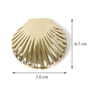Vỏ hình mạ điện nhựa nhỏ gọn gương bạc và vàng hai mặt 1X/2X gấp Gương trang điểm - Product Image 6