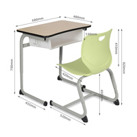 Modernes ergonomisches Schult isch-und Stuhlset Höhen verstellbar 660-760mm für Klassen zimmer der Grundschule