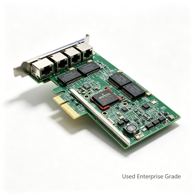 Used Original Pull 4 Port Gigabit Ethernet Adapter BCM5719 PCIe2.1 X8 RJ45 Server Network Card Fully Tested