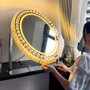 Large Oval LED Crystal Makeup Mirror with Lights, a Stylish and Luxurious Desktop Mirror with <b>Smart</b> <b>Lighting</b> - Product Image 4
