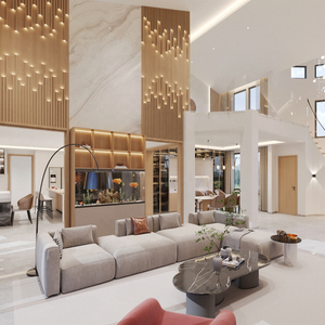 Modern Villa <strong>3D</strong> <strong>Rendering</strong> Mansion <strong>Interior</strong> Design Furniture <strong>Interior</strong> Designs With One Stop Building Materials - Product Image 5
