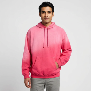 Sweat à capuche oversize pour homme, demi-zip, en velours 100 % coton épais, écologique, pour l'hiver, avec broderie 3D - Product Image 1