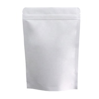 Sac de poche alimentaire en papier Kraft blanc, 50 unités, support simple, refermable à fermeture thermique, sac à aliments