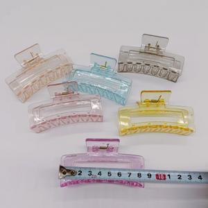 Pinzas de pelo cuadradas, pinzas de pelo de plástico transparente, pinzas de pelo de cristal modernas y a la moda, fuente de venta al por mayor, un yuan por unidad - Product Image 4