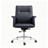 Chaise de bureau exécutive moderne ergonomique confortable à hauteur réglable avec base en acier et revêtement en cuir PU pivotante pour la maison et les bureaux professionnels