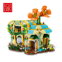XMORK 2102 pièces de briques de construction à thème fleuriste mignonnes avec tige lumineuse, blocs de construction DIY pour boutique de fleurs, pour filles