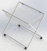 Chariot de Promotion carré, en acier inoxydable, 90cm de large