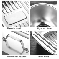 Panci Masak Persegi Panjang Stainless Steel Heavy Duty Laris Manis, Dilengkapi Tutup, Cocok untuk Kompor Gas & Induksi