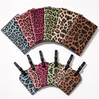 Porte-cartes en cuir PU imprimé léopard, porte-passeport, ensemble d'étiquettes de bagage, accessoires de voyage tendance, cadeau pour hommes et femmes