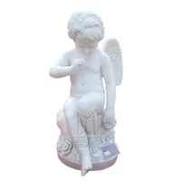 Patung Cupid Marmer Patung Eros Menakutkan, Patung Telanjang Nakal Anak Laki-laki Cherub Patung Malaikat Kecil