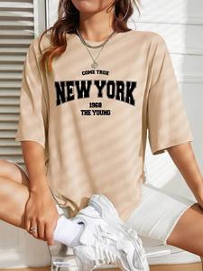 Quand 1968 le New York est jeune coton femme t-shirts surdimensionnés t-shirts quotidiens créativité Streettshirt vêtements décontractés individuels - Product Image 4