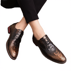 Chaussures Oxford en cuir PU pour hommes, à lacets, bout fermé, solides, pour affaires, décontractées, mode, mariage, printemps, été - Product Image 4