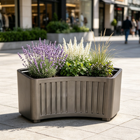 Grand bac à plantes classique en métal, durable, avec revêtement en poudre, écologique, pour jardins extérieurs, patios, usage commercial