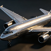 Grande sculpture d'avion en métal |   Modèle d'avion personnalisé pour la décoration des halls d'exposition et des parcs commerciaux