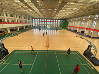 Planchers sportifs en bois modulaires FH à clipser, étanches et durables, avec joint précis, panneaux de terrain de sport en érable sans jointure