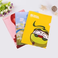 Carpeta Promocional A4 en Forma de L con Bolsillo Transparente, Impermeable y Ecológica, Estilo de Dibujos Animados, Impresión UV, Colores Personalizados, para Uso Escolar