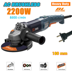 Moedor de ângulo sem escova, 180mm 2200w ac, 8500 r/min, ferramenta elétrica resistente - Product Image 2