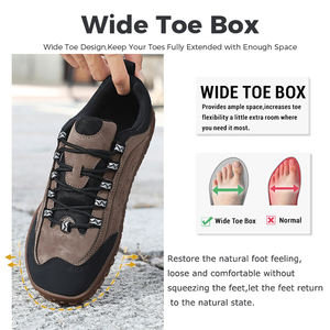 รองเท้าผู้ชายสไตล์ใหม่ ไซส์ใหญ่ หัวรองเท้ากว้าง พื้นยางกันลื่น ใส่สบาย เหมาะสำหรับเดินป่า กิจกรรมกลางแจ้ง รองเท้าแบบเท้าเปล่า รองเท้าผ้าใบ - Product Image 2