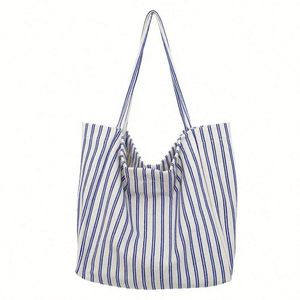 <b>Large</b>-sized Custom Cotton Daily Tote Beach Bag Pocket Personalized Grocery Shopper Bags Recyclable Letter for Advertising - Product Image 1