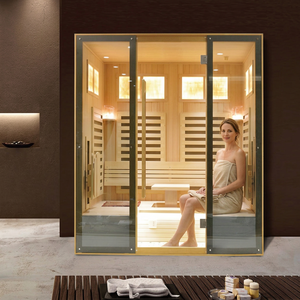 Sauna Tradicional Interior para el Hogar, Sauna Seca de Madera de Hemlock para 4 Personas, Certificación <span class=keywords><strong>CE</strong></span>, Sauna de Vapor Doméstica de Lujo para la Salud - Product Image 1
