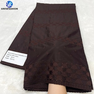 Sinya Promotion Spéciale Dentelle Suisse Brodé en Voile 100% Coton 5 Yards Super Luxe Tissu <span class=keywords><strong>Original</strong></span> Polonais pour Homme - Product Image 6