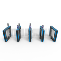 AI Face Recognition Speed Gate 304 Stainless Steel Swing Turnstile Waterproof Access Control Security Lane