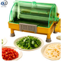 Commerciële handmatige groentesnijder, handaangedreven type, voor lente-uien en peper, handbediende groentesnijder.