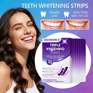 <span class=keywords><strong>Bandes</strong></span> <span class=keywords><strong>blanchissantes</strong></span> triple action pour les <span class=keywords><strong>dents</strong></span>, 28 pièces (14 paires), sans fluorure ni alcool, couleur violette, correction des taches - Product Image 2