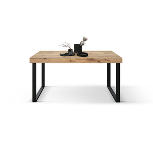 Rustic Oak <b>Dining</b> <b>Table</b> 160x90 <b>Metal</b> U-Shaped <b>Legs</b> Internal Use - Product Image 6