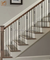 Vente en gros de balustrades de sécurité personnalisées en fer forgé creux 1/2''*44'' pour escaliers et balcons intérieurs, adaptées aux appartements et hôtels