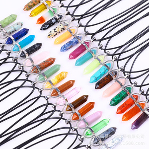 Vendita all'Ingrosso Gioielli Vintage di Alta Qualità in Lotti Pietre Semipreziose Naturali Quarzo Rosa Ciondolo per Collana Esagonale a Punta di Cristallo Terapeutico - Product Image 1