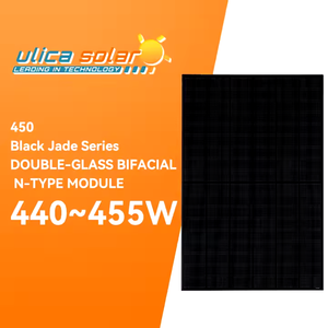 <span class=keywords><strong>Ulica</strong></span> 445W-455W tipo N tutto nero bifacciale doppio vetro TOPcon pannello solare con tecnologia PERC & Half Cell - Product Image 1