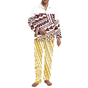 <span class=keywords><strong>Pigiama</strong></span> da <span class=keywords><strong>uomo</strong></span> in poliestere di alta qualità con stampa su richiesta cultura polinesiana in stile samoano personalizzato di ultima progettazione - Product Image 1