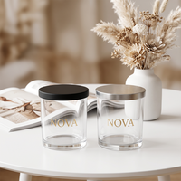 Vases à bougies de luxe personnalisés, pots en verre uniques, pots à bougies vides de 8 oz et 10 oz avec couvercles et boîtes personnalisées, pots à bougies en verre