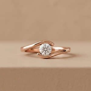 Anillo de Compromiso Vintage con Diamante Cultivado en Laboratorio Certificado por IGI, Oro de 18K, Corte Redondo, D VVS2, Joyería Nupcial, Regalo Personalizado - Product Image 4