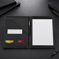 Carpeta de Archivos de Negocios de Cuero PU Personalizada, Tamaño Carta A4, Organizador de Documentos, Portafolio con Bloc de Notas, Suministros de Oficina