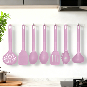 طقم أدوات مطبخ ملون مكون من 7 قطع بمقابض مريحة من البولي بروبيلين، أدوات وإكسسوارات مطبخ منزلية - Product Image 4