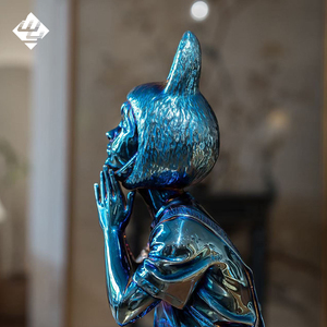 Scultura da Parete in Acciaio Inossidabile con Design Geometrico, Decorazione Personalizzata per Esterni, Arte Futuristica - Product Image 2