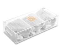 Taille personnalisée Judaica Lucite Boîte à serviettes en acrylique transparent de qualité supérieure avec motif floral doré-Organisateur de rangement élégant pour salle de bain