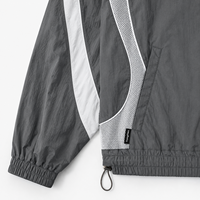 Ensemble de survêtement pour homme personnalisé OEM ODM, veste coupe-vent en nylon, pantalon à jambe droite, panneau contrastant, vêtements streetwear, fabricant